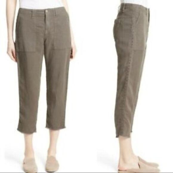 Joie Yvonette Straight Leg Crop Linen Pants - Picture 1 of 7